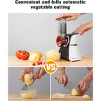 Electric Cheese Grater Salad Shooter,5-In-1 Electric Slicer For Home Kitchen,One-Touch Easy Control,With Safety Push Bar Cheese Grater Electric For Zucchini,Cheese,Vegetables And Smoothie