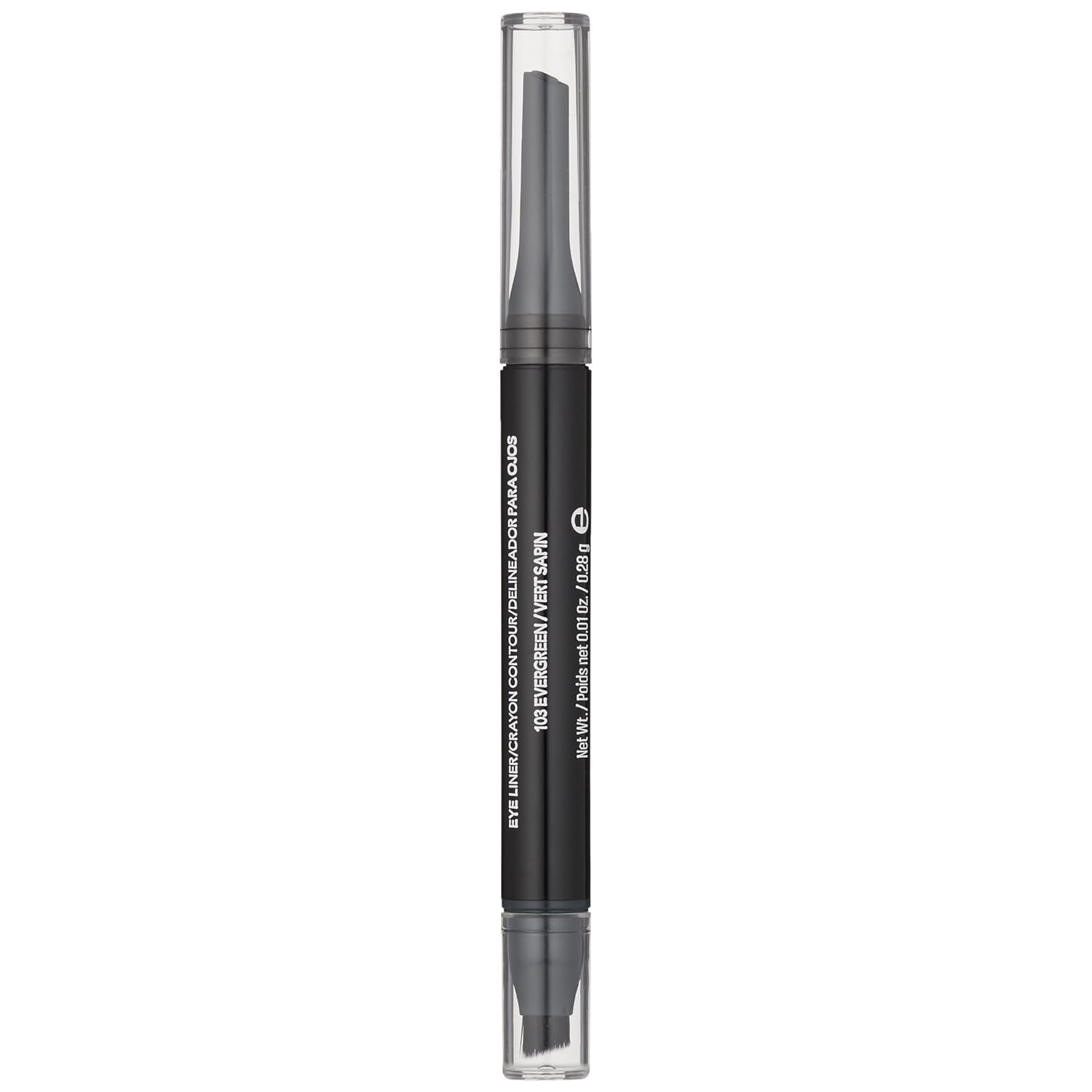Revlon ColorStay 2-in-1 Angled Kajal Eyeliner, Waterproof Eye Makeup with Smudge Brush for Smokey Eyes, Evergreen (103), 0.01 oz