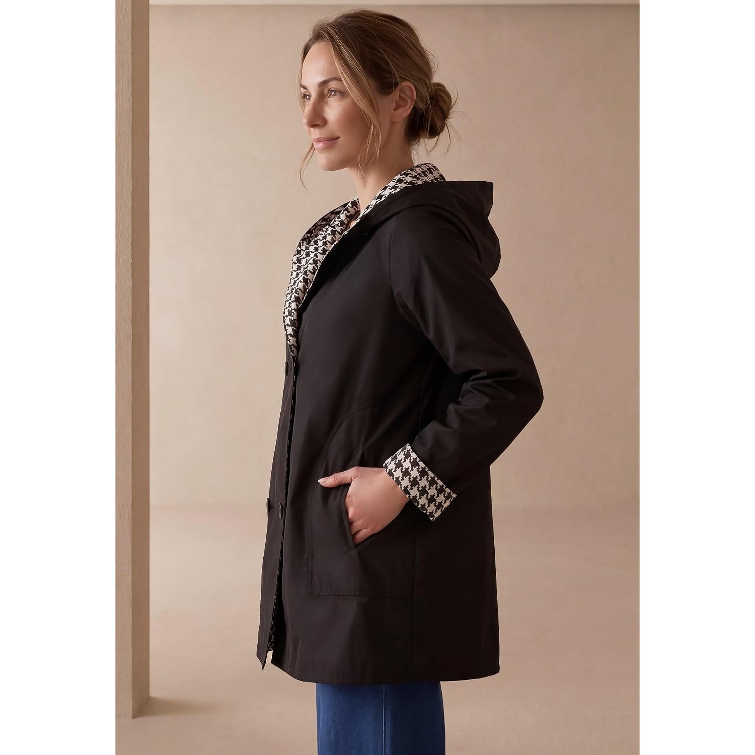 Women'S Plus Size Reversible A-Line Raincoat