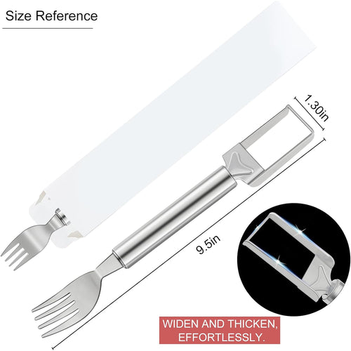2-In-1 Watermelon Slicer & Fork – Stainless Steel Fruit Cutter Tool For Watermelon, Mango, Pitaya – Portable For Camping, Picnics, Home, Parties – Effortless Cubes & No Mess