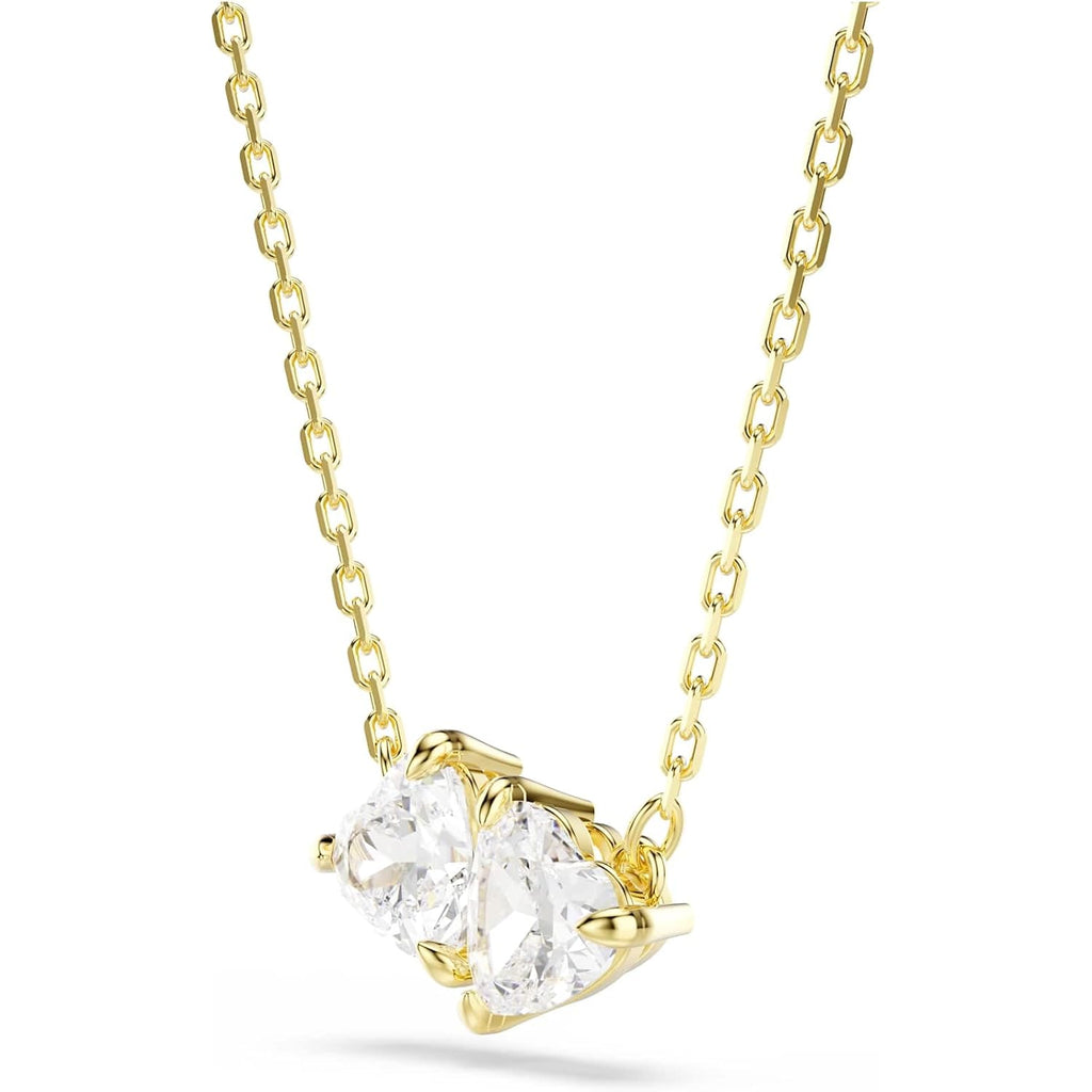 Swarovski Mesmera necklace, Heart, White, Gold-tone finish