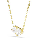 Swarovski Mesmera necklace, Heart, White, Gold-tone finish
