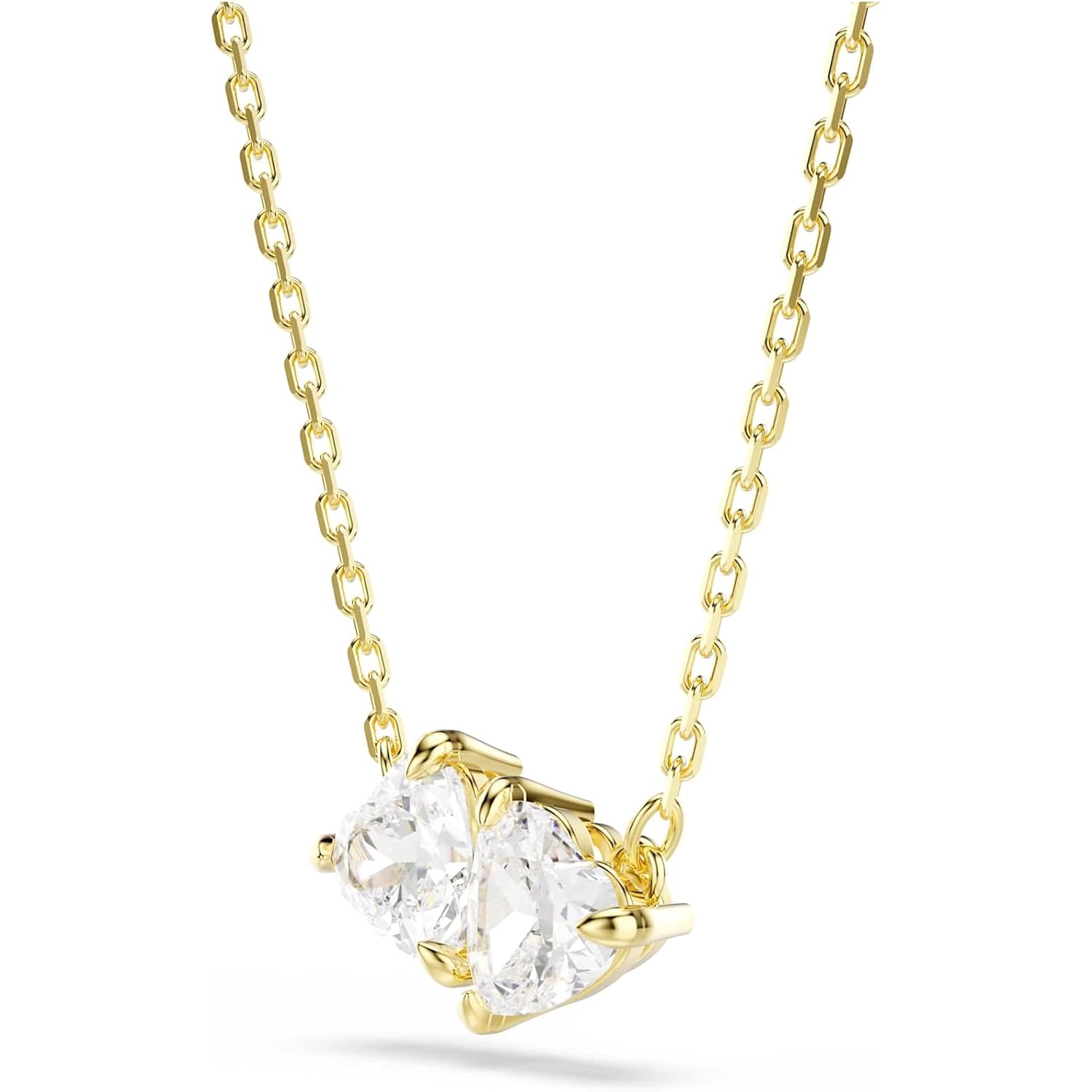 Swarovski Mesmera necklace, Heart, White, Gold-tone finish
