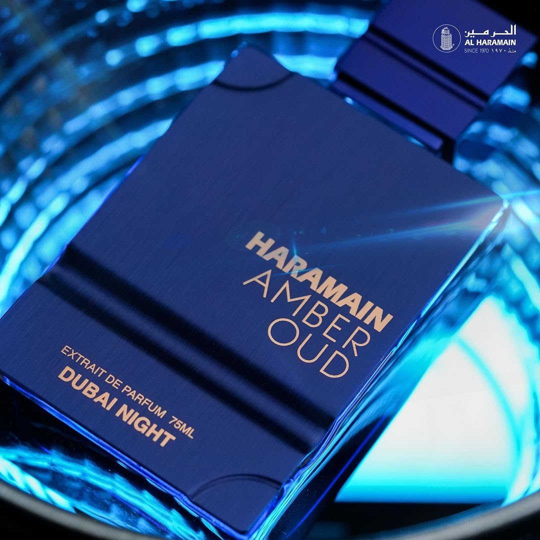 Al Haramain Amber Oud - Dubai Night - Oud Cologne for Men - Amber Perfume for Men - Long Lasting Perfume with Bergamot, Saffron Fragrances - 3.33 oz
