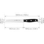 HENCKELS Statement Razor-Sharp 5-inch Serrated Utility Knife, Tomato Knife, German Engineered Informed by 100+ Years of Mastery, Black/Stainless Steel