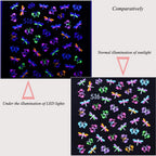 EBANKU 24Sheets Fluorescence Nail Art Stickers Decals 3D Self-Adhesive Butterfly Flower Love Fruits Pattern DIY Decoration Tools Accessories for Women Kids