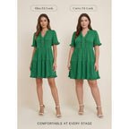Dokotoo Womens Summer Dresses 2026 V Neck A Line Short Sleeve Casual Ruffle Babydoll Mini Dress