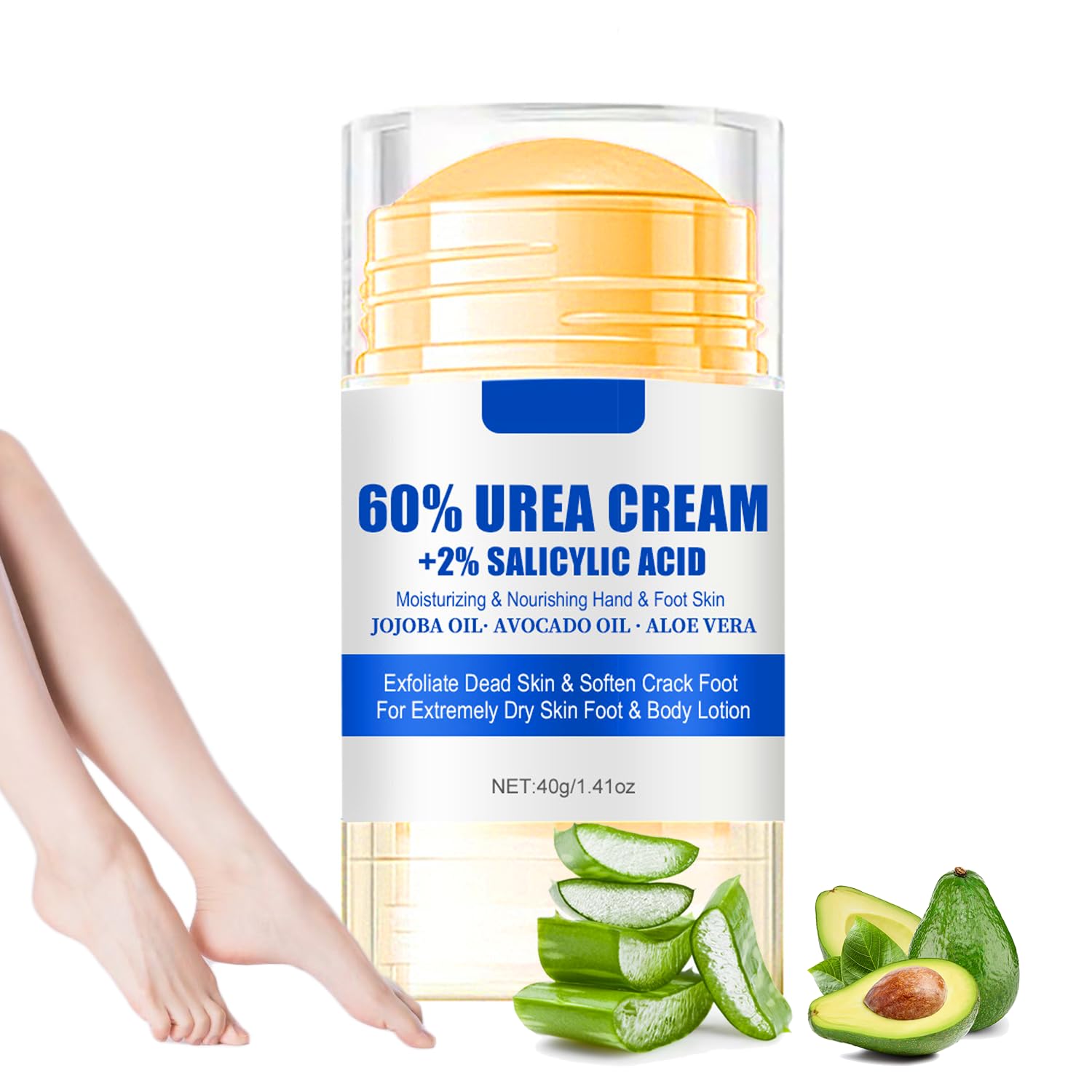 Urea Cream 60 Percent for Feet Maximum Strength, Urea Foot Cream with 2% Salicylic Acid, Foot Lotion, Foot Callus Remover for Dry Cracked Heels, Hydrates & Softens Dry Skin for Exfoliates Dead Skin