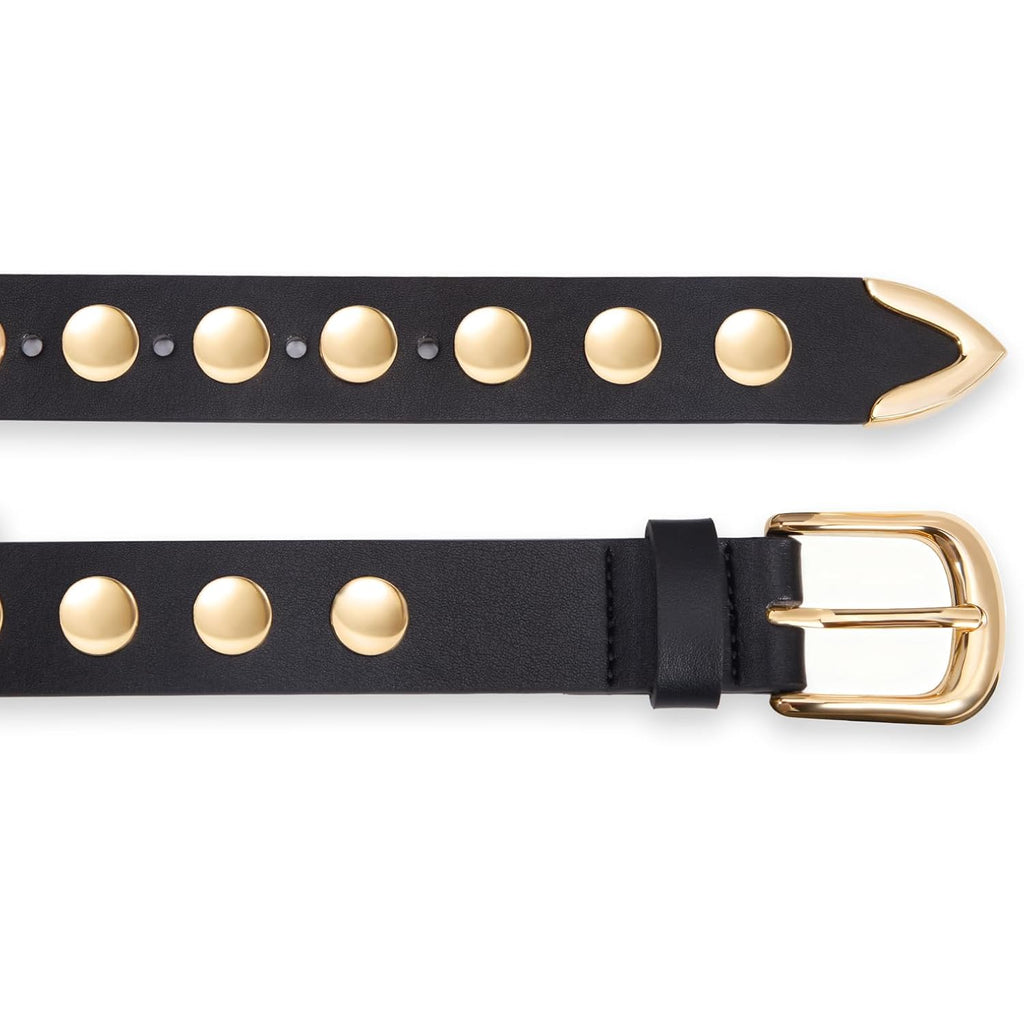 VATAN Women Leather Belt for Jeans Dresses Pants Fashion Ladies Casual Waist Belt with Gold Buckle