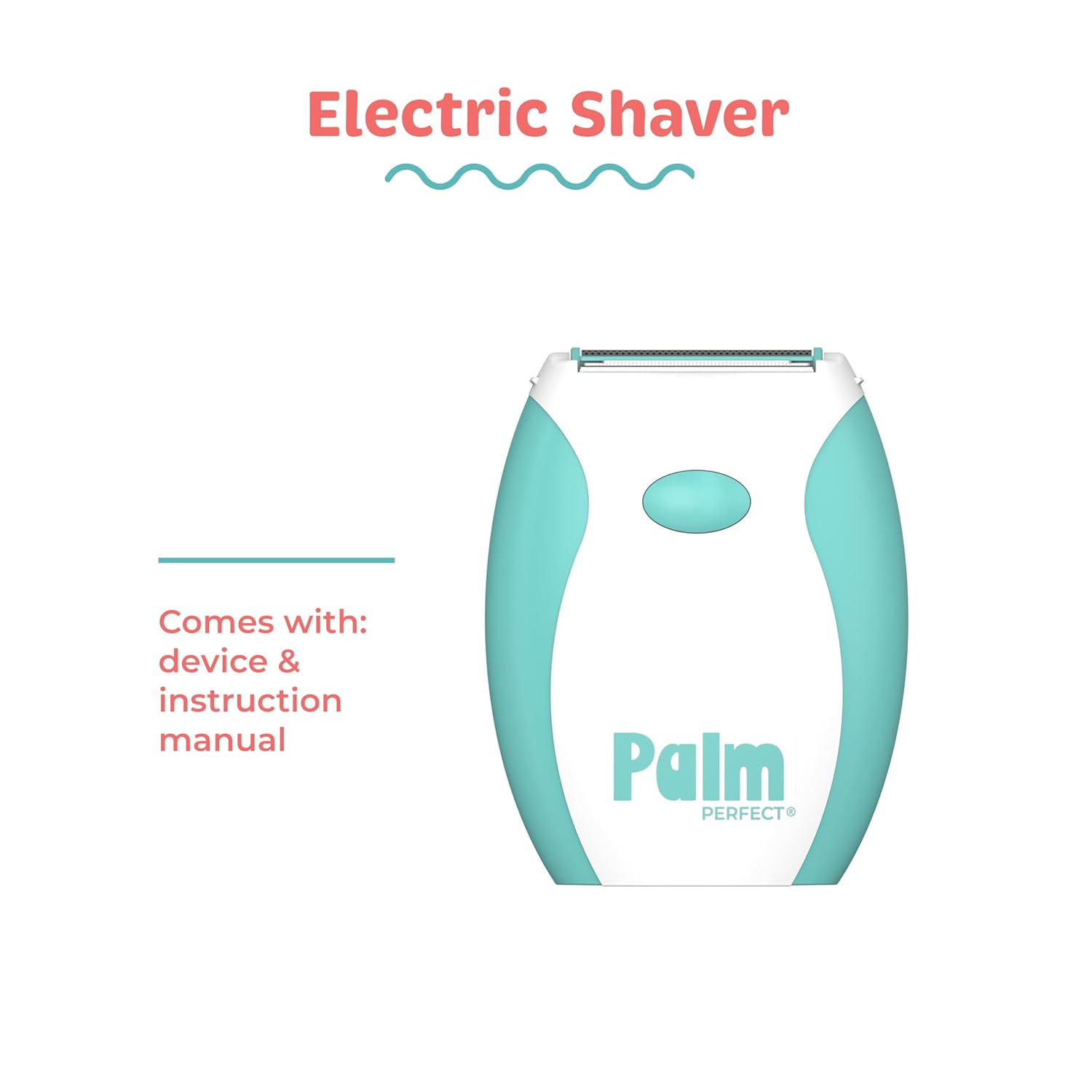 PalmPerfect Electric Shaver for Women – Bi-Directional Triple Blade Razor for Legs, Underarms & Bikini Line – Wet/Dry Portable Shaver with Non-Slip Rubber Grip – Battery Powered