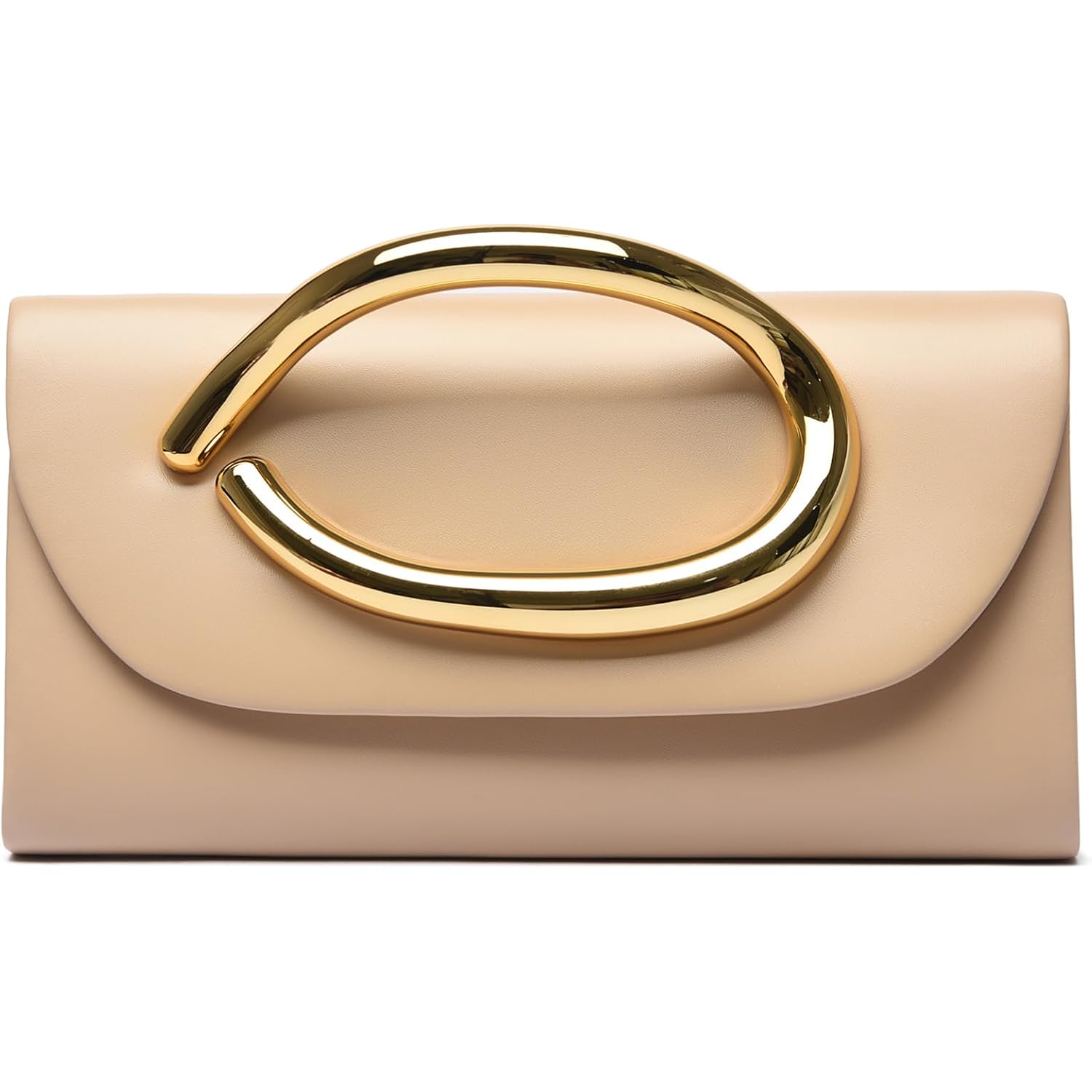 Myhozee Clutch Purses For Women Vegan Leather Evening Bag Formal Elegant Wedding Clutch Trendy Gold Handle Purses