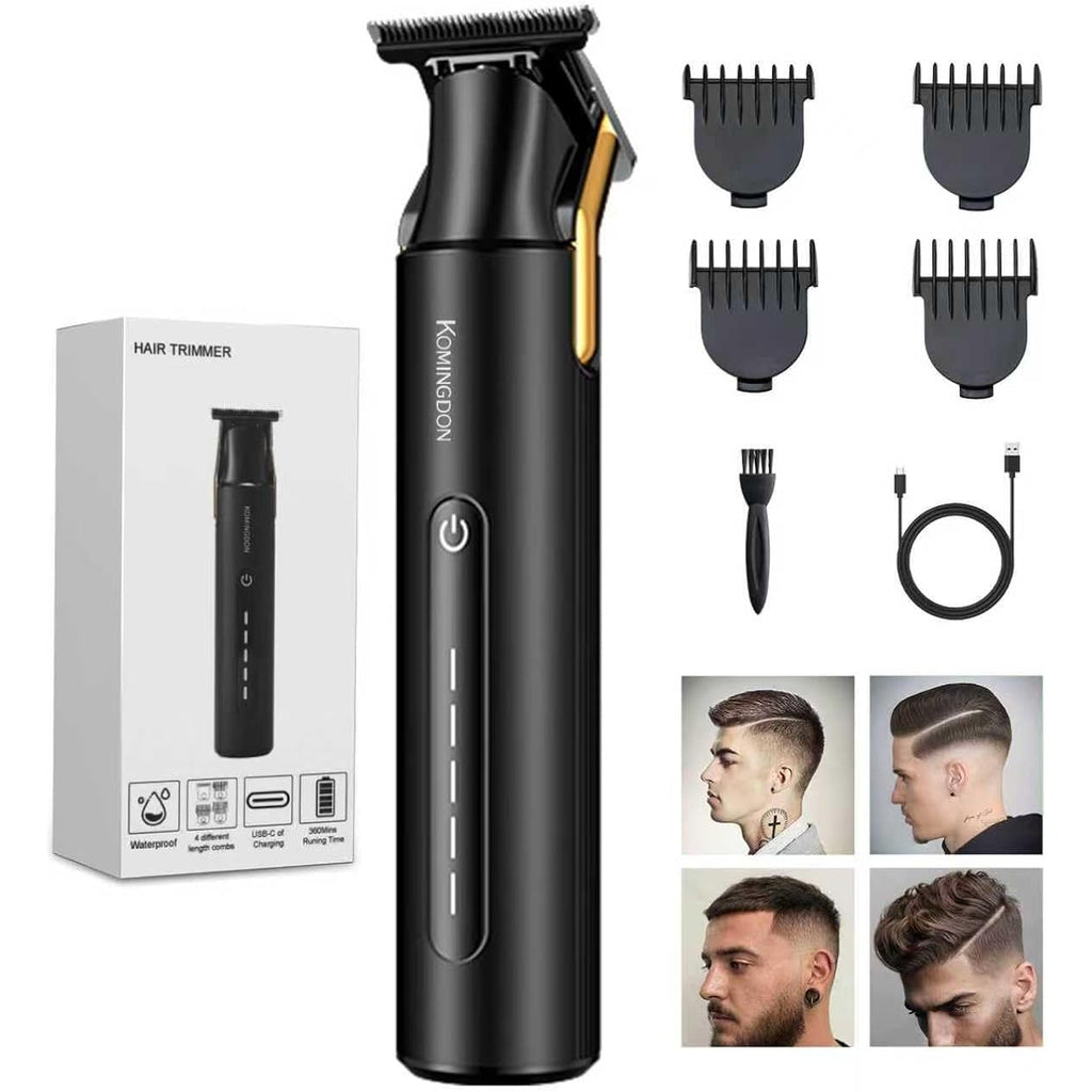 Hair Trimmer For Men,Professional Barber Trimmer,Cordless T-Blade Hair Clippers Precision Edgers T Liners Rechargeable Beard Trimmer,Waterproof Haircut Kit,Long-Lasting Battery