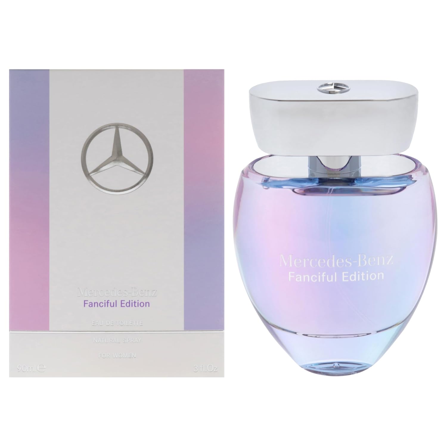 Mercedes Benz Fanciful Eau De Toilette Perfume Spray for Women - 3 Fl Oz - Parfum for Her - Citrus & Musky Scent - Luxury Long Lasting Fragrance with Notes of Mandarin, Rose & Amber wood