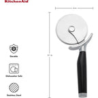 Kitchenaid Classic Pizza Wheel With Sharp Blade For Cutting Through Crusts, Pies And More, Built In Finger Guard For Safety And Comfort Grip To Protect Fingers, Dishwasher Safe, 9-Inch, Black