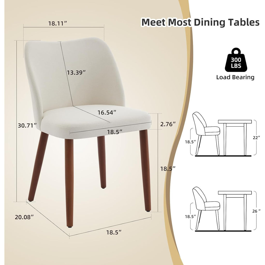Garveehome Wooden Dining Chair Set Of 4 Upholstered Fabric Dining Chair