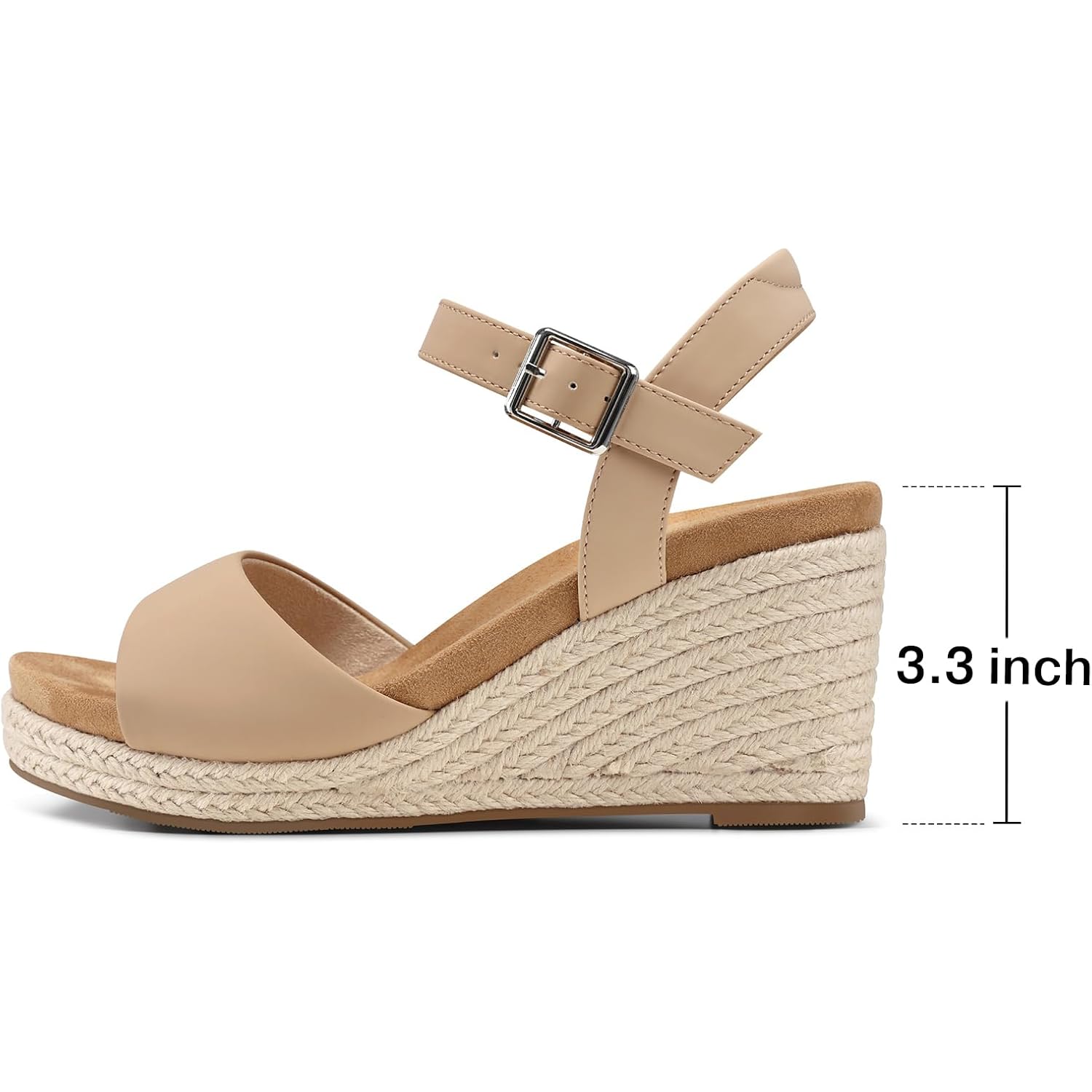 Shibever Women'S Wedge Sandals Comfortable: Dressy Platform Espadrilles | Arch Support For All-Day Comfort, Adjustable Ankle Strap, Summer Casual Daily Wear, Travel & Vacation