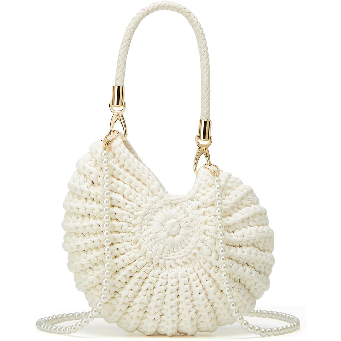 Jusavie Bohemia Crochet Handwoven Seashell Bag Women Summer Beach Bag Boho Evening Clutch Purses Shoulder Crossbody Bags 2026