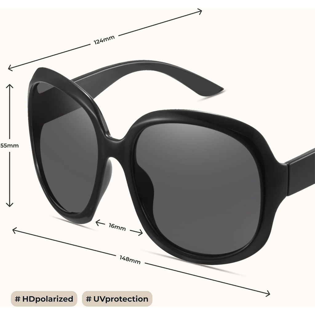miyya Bug Eye Oversized Polarized Sunglasses Womens, Trendy Retro Sun Glasses for Women 2025, Oversized UV Protection Shades
