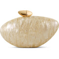Acrylic Shell Clutch Purse For Women, Marble Evening Bag With Magnetic Closure For Wedding Party
