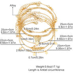KISS WIFE Gold Anklets for Women, 14k Gold Plated Layered Cuban Figaro Link Chain Anklets Set, Dainty Waterproof Summer Beach Foot Jewelry (1)
