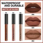 AMY'S DIARY 3Pcs Matte Liquid Lipstick Set, Dark Chocolate Brown Terracotta Brown Taupe Nude Lip Stain Kit, LipStain Long Lasting 24 Non-Transfer Lip Gloss, Waterproof Lip Makeup for Women Lippies