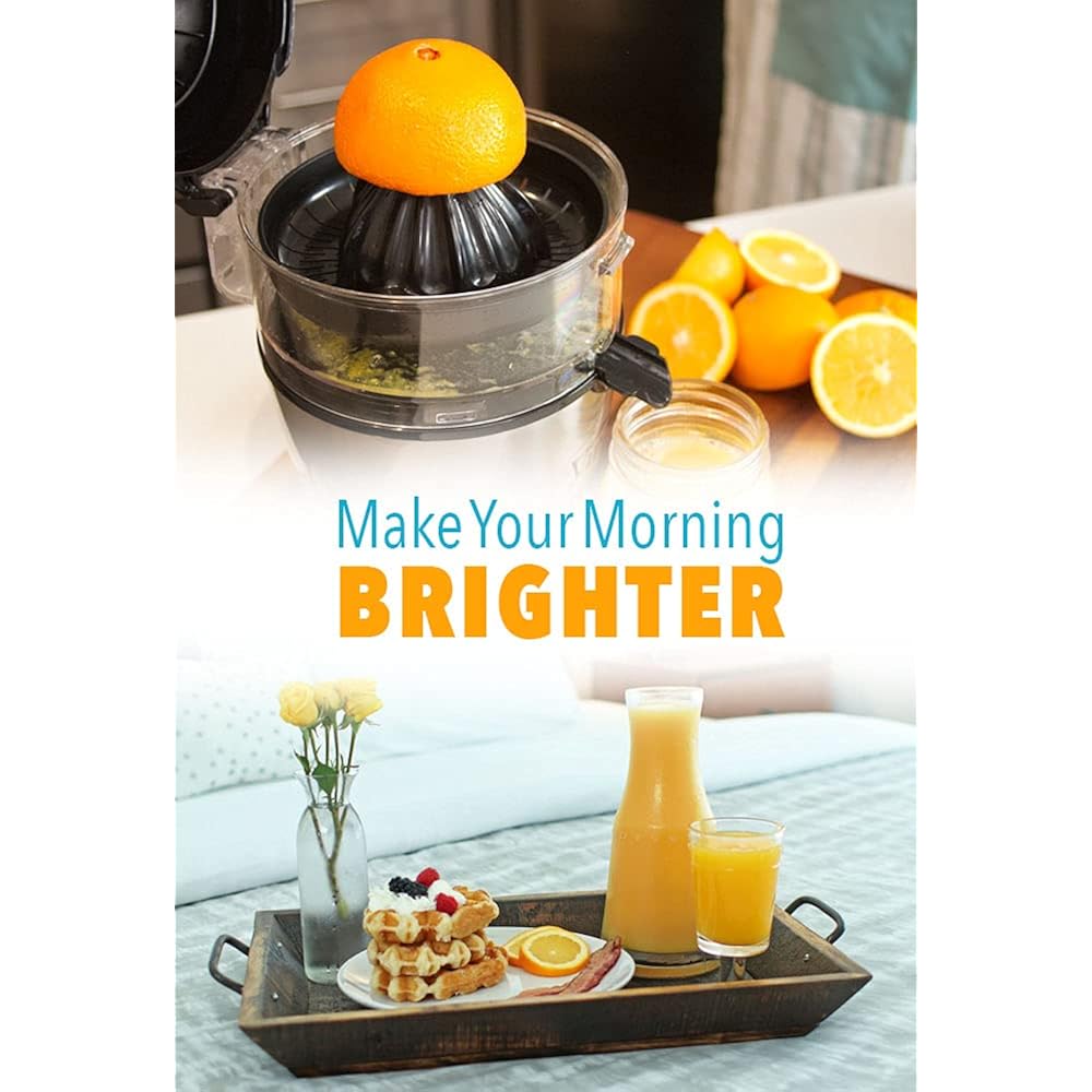 Vinci Hands Free Electric Citrus Juicer, 1-Button Juicer Machine, Orange Lime Grapefruit Lemon Squeezer, Easy To Clean Orange Juicer Squeezer, Black/Stainless Steel