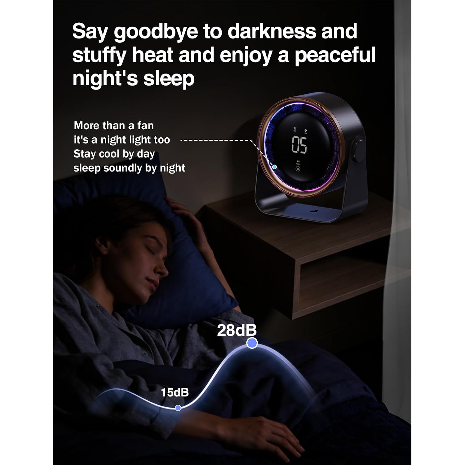 Small Desk Fan, Ultra-Quiet Desktop Air Circulator, Touch Screen Control, Multi-Speed Desktop Fan With Led Light, Quiet Table Fan For Bedroom, Usb Rechargeable Small Fan For Desk(Grey)