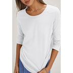 Cicy Bell Womens Long Sleeve Shirts Casual Loose Fit Crew Neck Seam Tunic Tops Fall Basic Tees