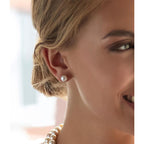 14K Gold Filled Polished Small CZ Pearl Ball Stud Earrings Set for Women Men 20G Surgical Steel Hypoallergenic Piercing Studs for Sensitive Ear, Pack of 6 Pairs