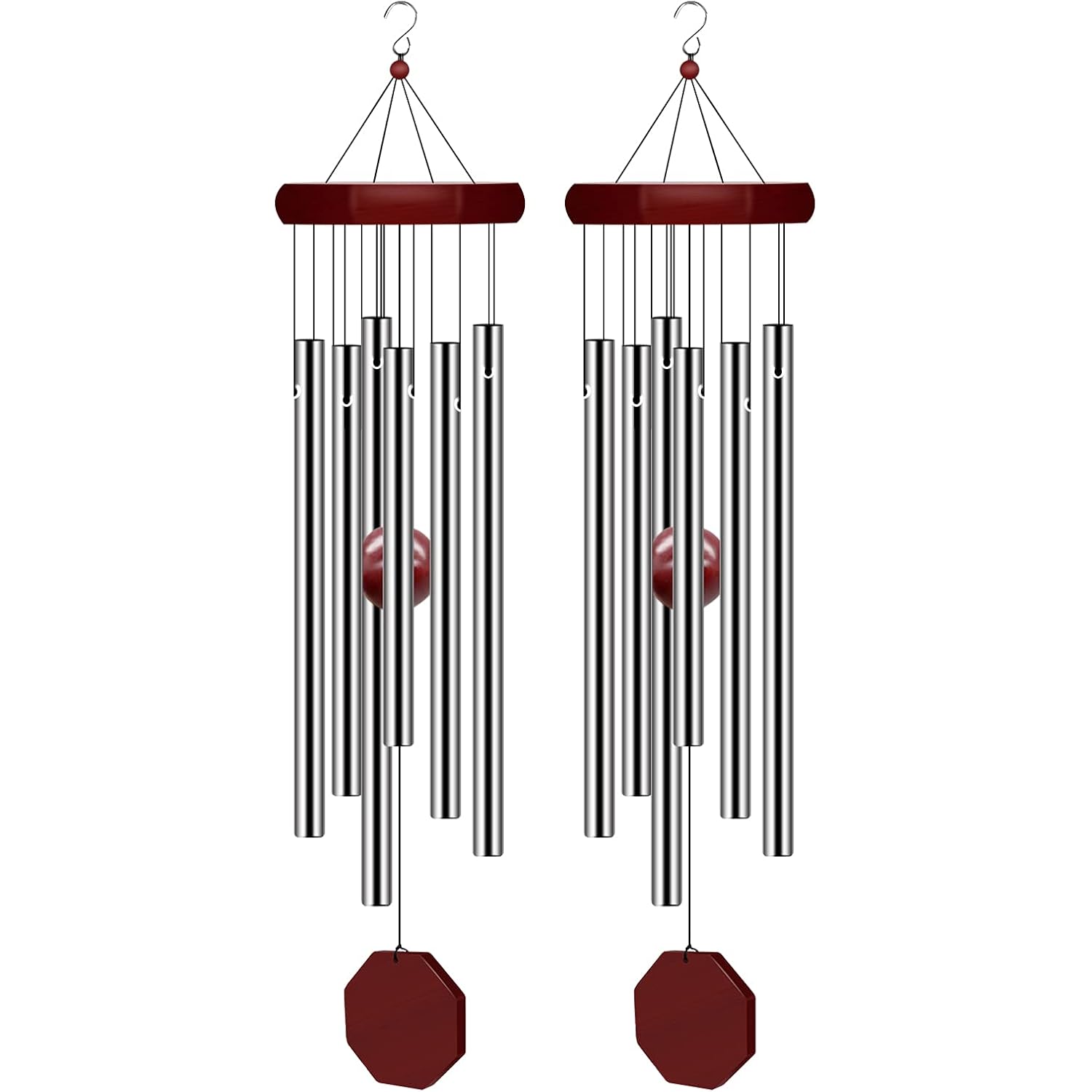 2 Pack Pgzsy Memorial Wind Chimes Outdoor Large Deep Tone, Elegant Sympathy Wind-Chime Personalized With 6 Tuned Tubes For Garden Patio Balcony And Home