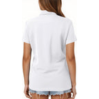 Womens Short Sleeve Polo Golf T Shirts Summer Business Dressy Casual Tops Work 3 Button Collared Basic Tees