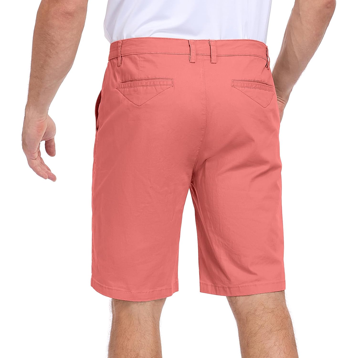 Oymyakon Men'S Stretch Chino Short Slim Fit 10" Inseam Flat Front Shorts Summer Cotton Casual Shorts With Pocket