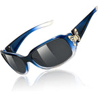 Tjutr Polarized Sunglasses For Women With Wrap Around Butterfly Design, Trendy Jackie-O Style For Uv400 Protection
