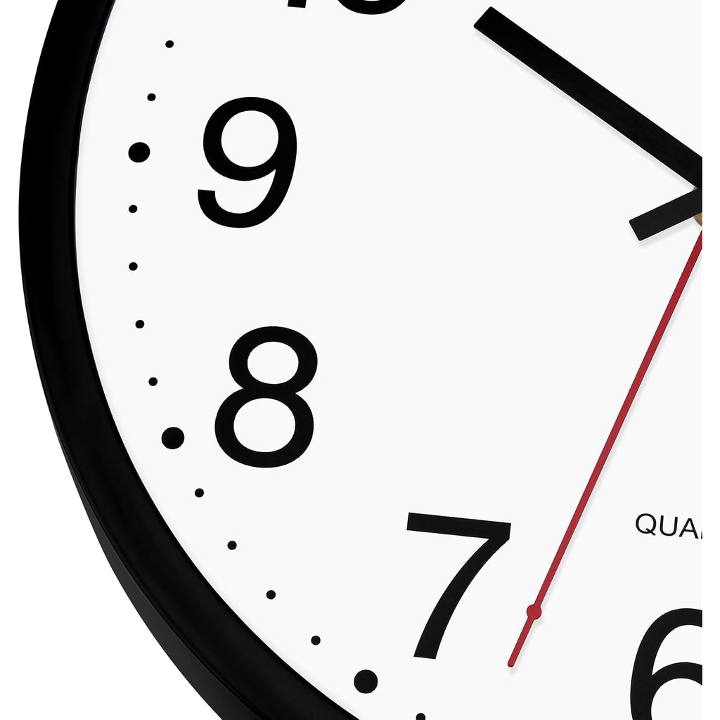 Foxtop 4 Pack Multi-Time Zone Black Wall Clock, 12 Inch Silent Non Ticking Quartz Battery Operated Round Classic Analog Wall Clock For Classroom School Office Living Room Bedroom Home