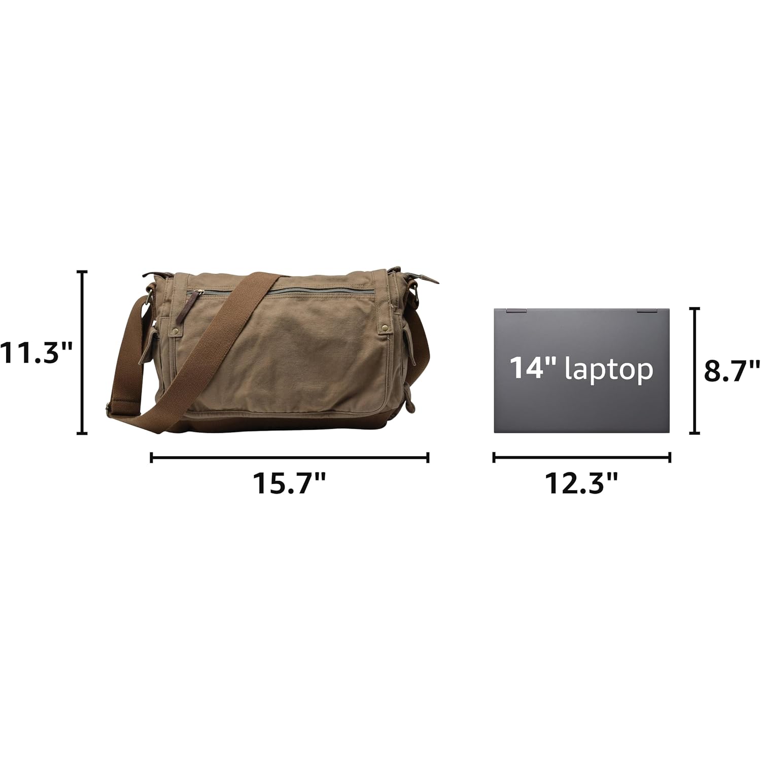 Gootium Canvas Messenger Bag - Vintage Cross Body Shoulder Satchel