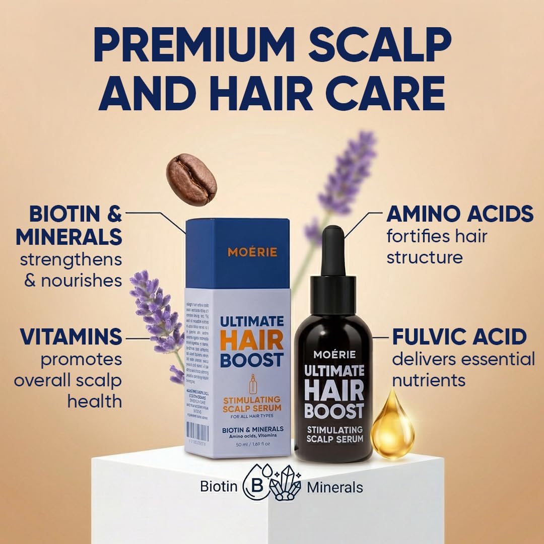 Moerie Ultimate Hair Growth Serum For Natural Hair Regrowth & Thickening - Anti Thinning & Hair Loss Treatment For Women - Rapid Hair Growth Products - Scalp Oil Alternative - 1.69 Fl Oz / 50 Ml
