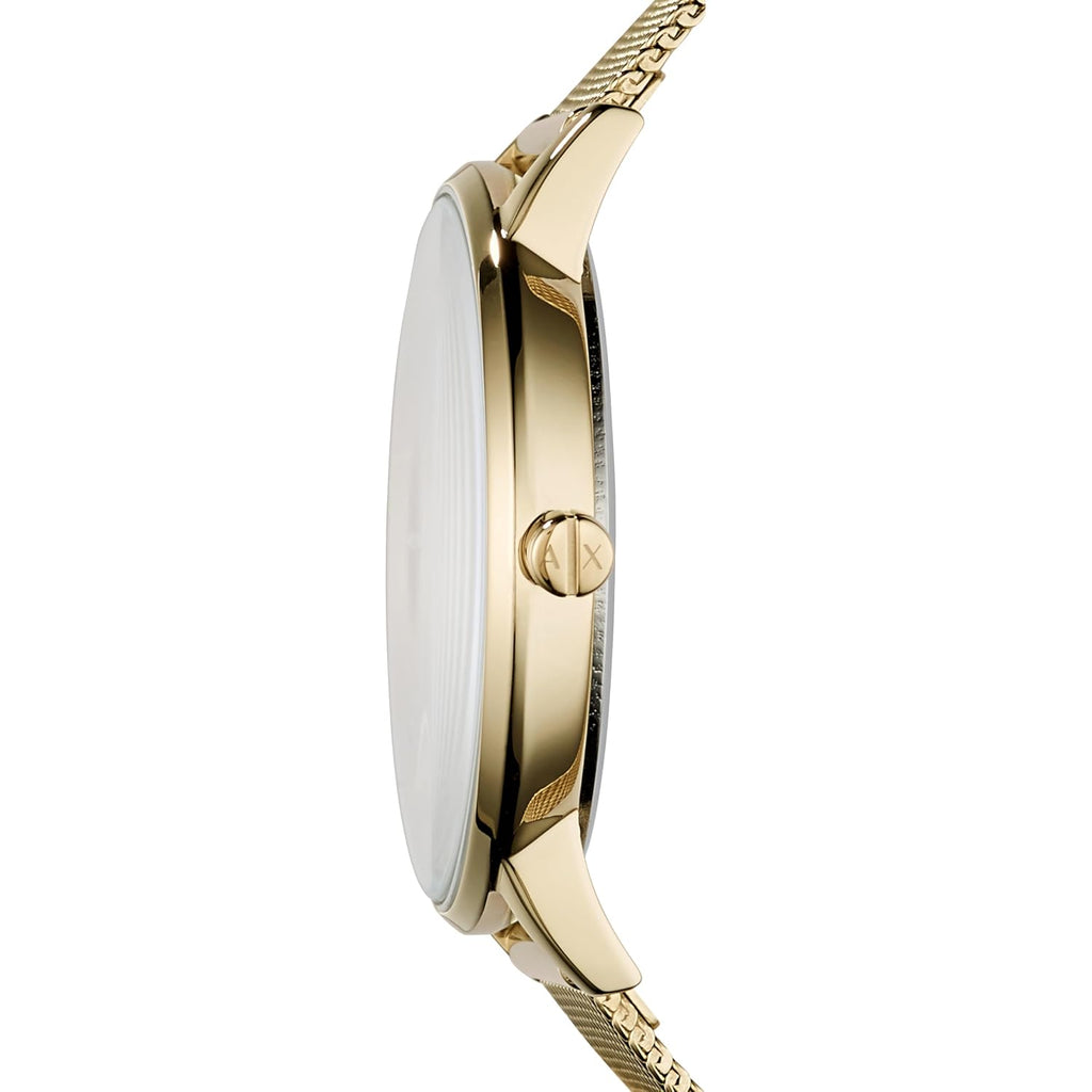 A|X Armani Exchange Three-Hand Stainless Steel Mesh Watches For Women, Women'S Gold Watch