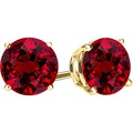 0.5 to 6 Carat 14k White Gold Natural Ruby Stud Earrings 4 Prong Push Back for Women