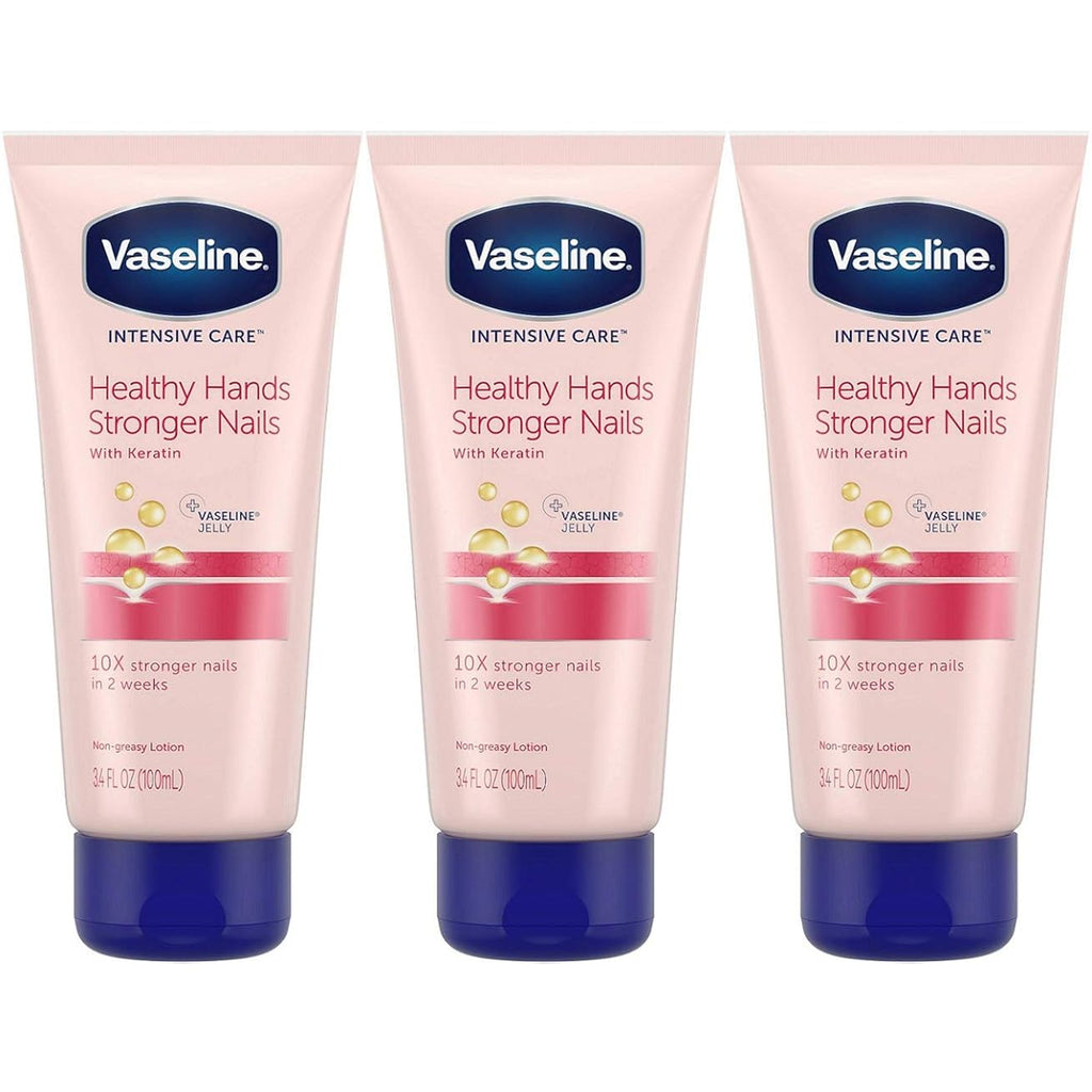 Vaseline Intensive Care Healthy Hand Stronger Nails Lotion, 3.4 Fl Ounce (Pack of 3)