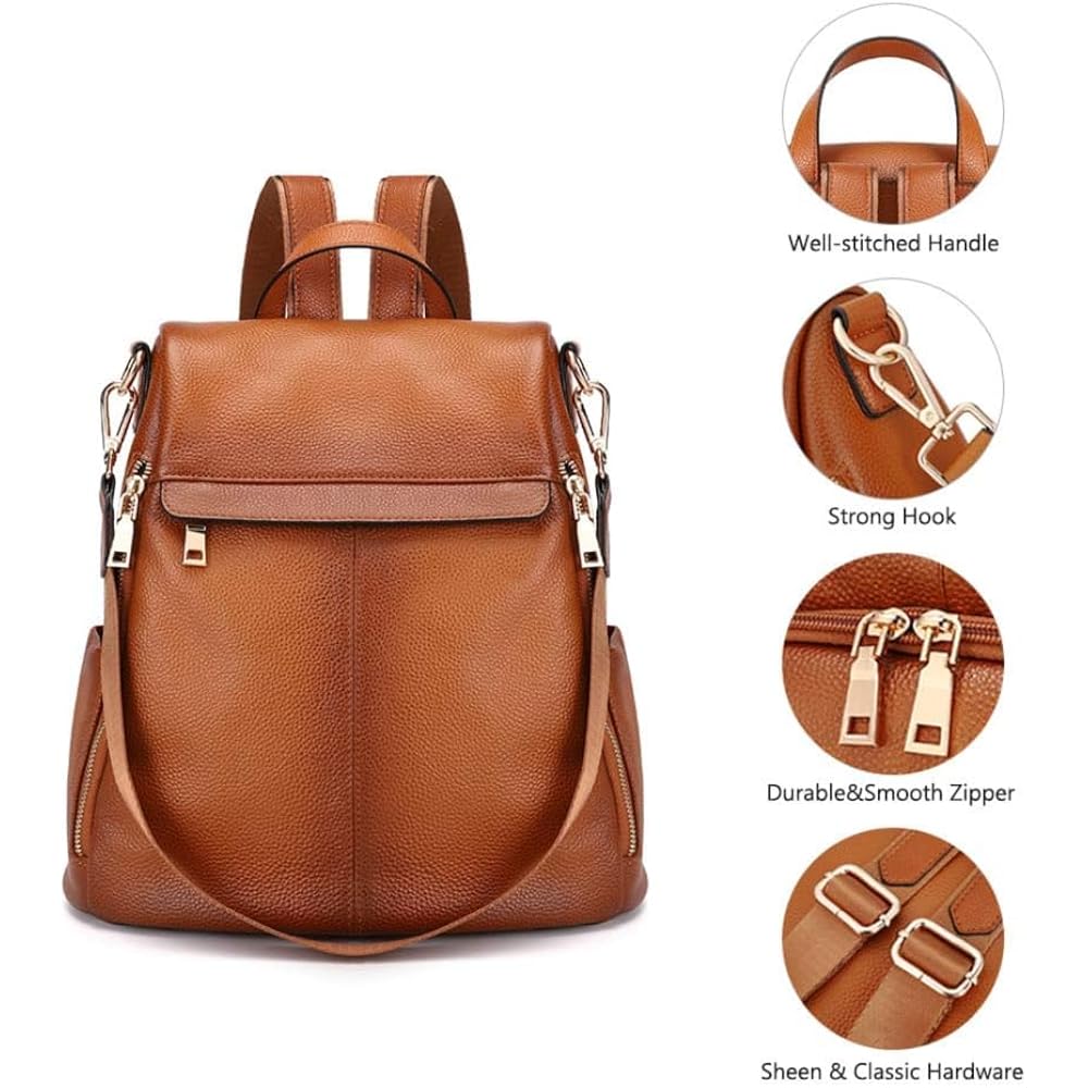 Kattee Women'S Anti-Theft Backpack Purse Genuine Leather Shoulder Bag Fashion Ladies Satchel Bags