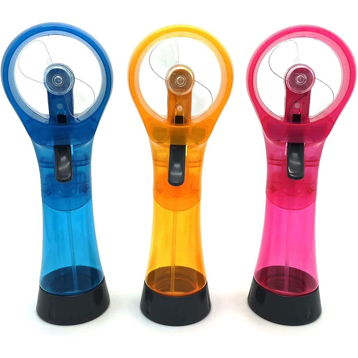 Handheld Water Misting Fan Outdoor Portable Hand Mini Fan Atomizer For Summer Beach, Travel, Camping, Bbq And More Outdoor Activities - 3 Piece Set（Sky Blue/Yellow/Pink）