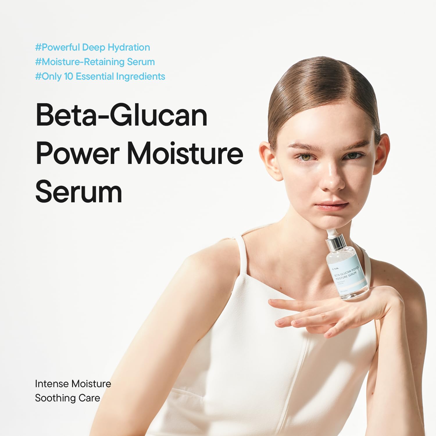 Iunik Beta-Glucan Power Moisture Serum – Beta-Glucan & 7 Types Of Peptides Deep Hydration Vegan Serum For Dry, Mature & Sensitive Skin, Korean Skincare, 50Ml / 1.69 Fl Oz