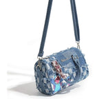 Cute Womens Purses and Handbags, Blue Denim Shoulder Bag Cartoon Crossbody Bags With Detachable Strap