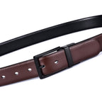 Beltox Fine Men'S Dress Belt Leather Reversible 1.25" Wide Rotated Buckle Gift Box
