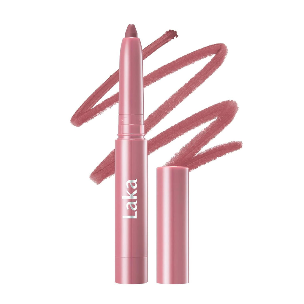 Laka Lip Liner, Pink Lip Liner, Rich Cream Glide Texture, Semi-Matte Finish for Shaping Lips, Smooth Application, K-Beauty, Korean Makeup, 0.02oz, #02 Suede Pink