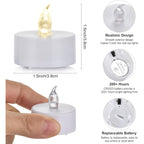 Battery Operated Led Tea Lights: 24Pack Flameless Votive Candles Lamp Realistic And Bright Flickering Holiday Gift Long Lasting 200Hours For Seasonal & Festival Celebration Warm White