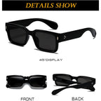 EYLRIM Square Frame Sunglasses for Women Men Trendy Chunky Rectangle Sun Glasses Black Shades UV400 Protection 2 Pack (Black/Grey+black/Yellow)