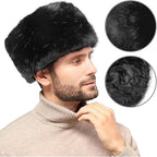 Unisex Russian Ushanka Cossack Trapper Hat Faux Rabbit Fur Trooper Hat Fuzzy Furry Hunting Cap Winter Outdoor Warm Skiing Cap