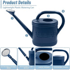 2 Gallon Watering Can, Outdoor Watering Can For Plants, Garden Water Can With Removable Long Spout And Stainless Steel Sprinkler Head, Large Water Can For Greenhouse (Dark Blue, 2 Gallon)