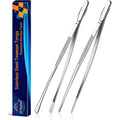 Jetkong 2 Pcs 12-Inch Kitchen Tweezers Fine Tweezer Tongs, Extra-Long Stainless Steel Cooking Tweezers (Silver)